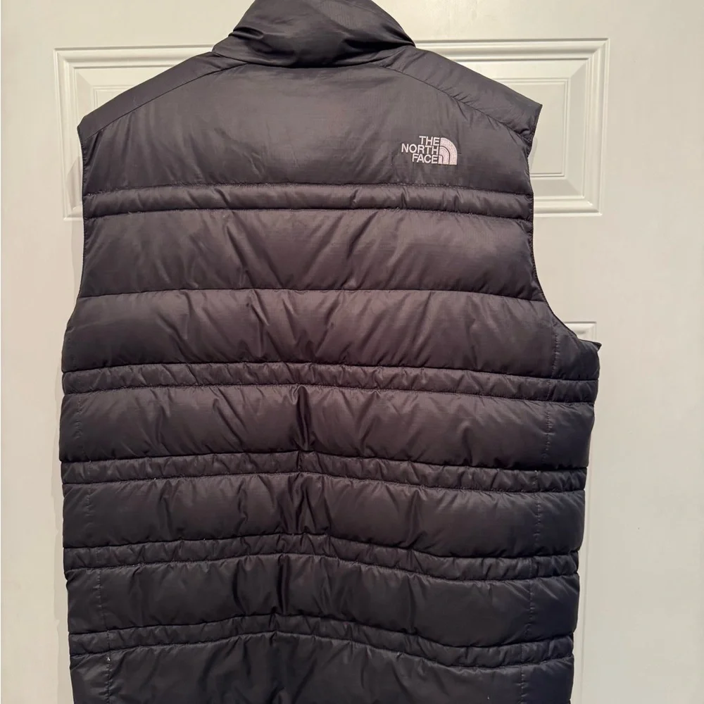 The North Face 550 Fill Puffer Vest Down Mens Large Black Full Zip - Picture 2 of 5